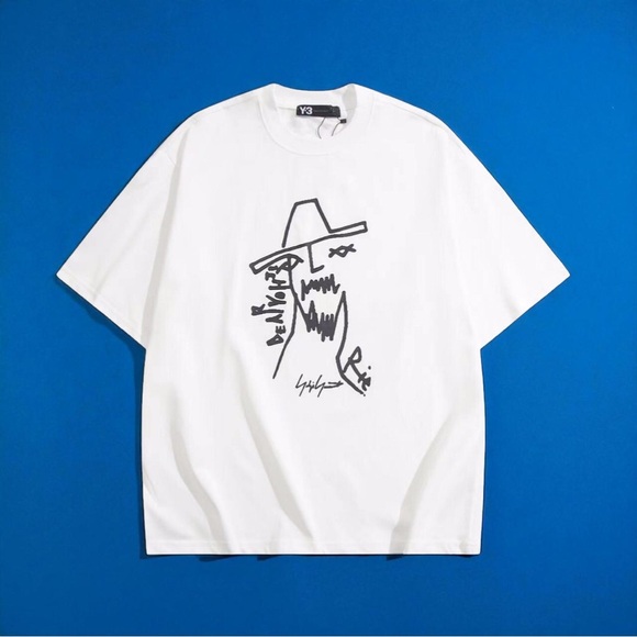 ✨Y-3 White Artistic Graphic Tee✨ - Picture 1 of 5